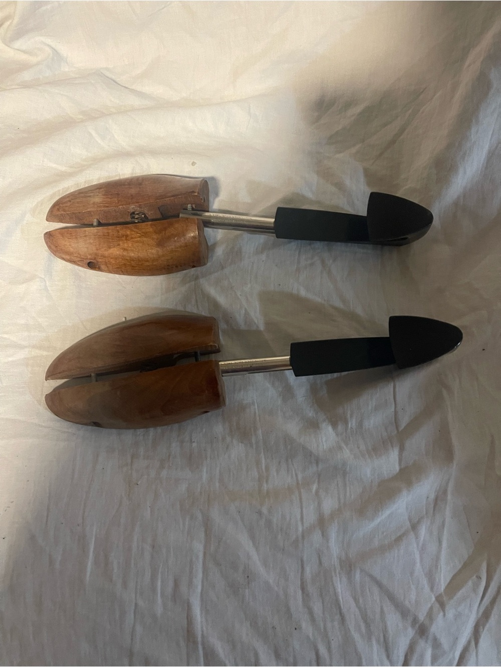 Wood & Black Shoe Trees - Pair